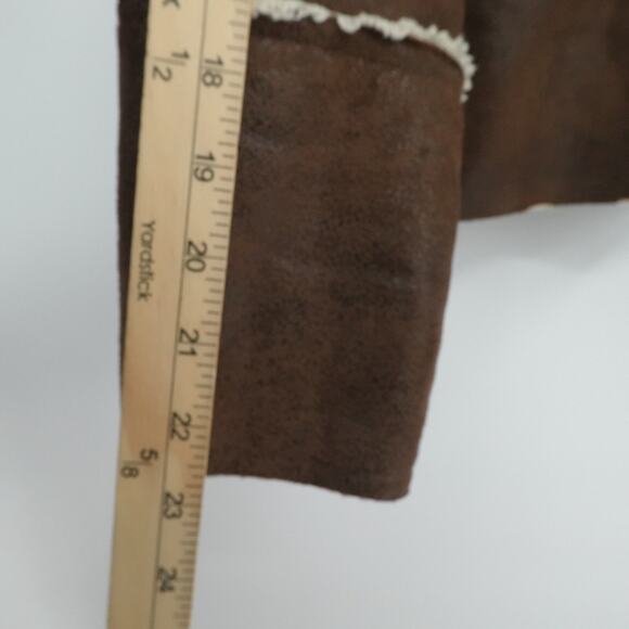 Prana Jacket Womens Small‎ Brown Faux Suede Sherpa Lined Esme Moto Boho Gorp - Picture 6 of 11
